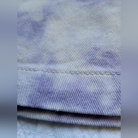 NWT Denim Blvd Women's 100% Cotton Skirt Belted Tie-Dye Off-White/Purple Large - Picture 13 of 14